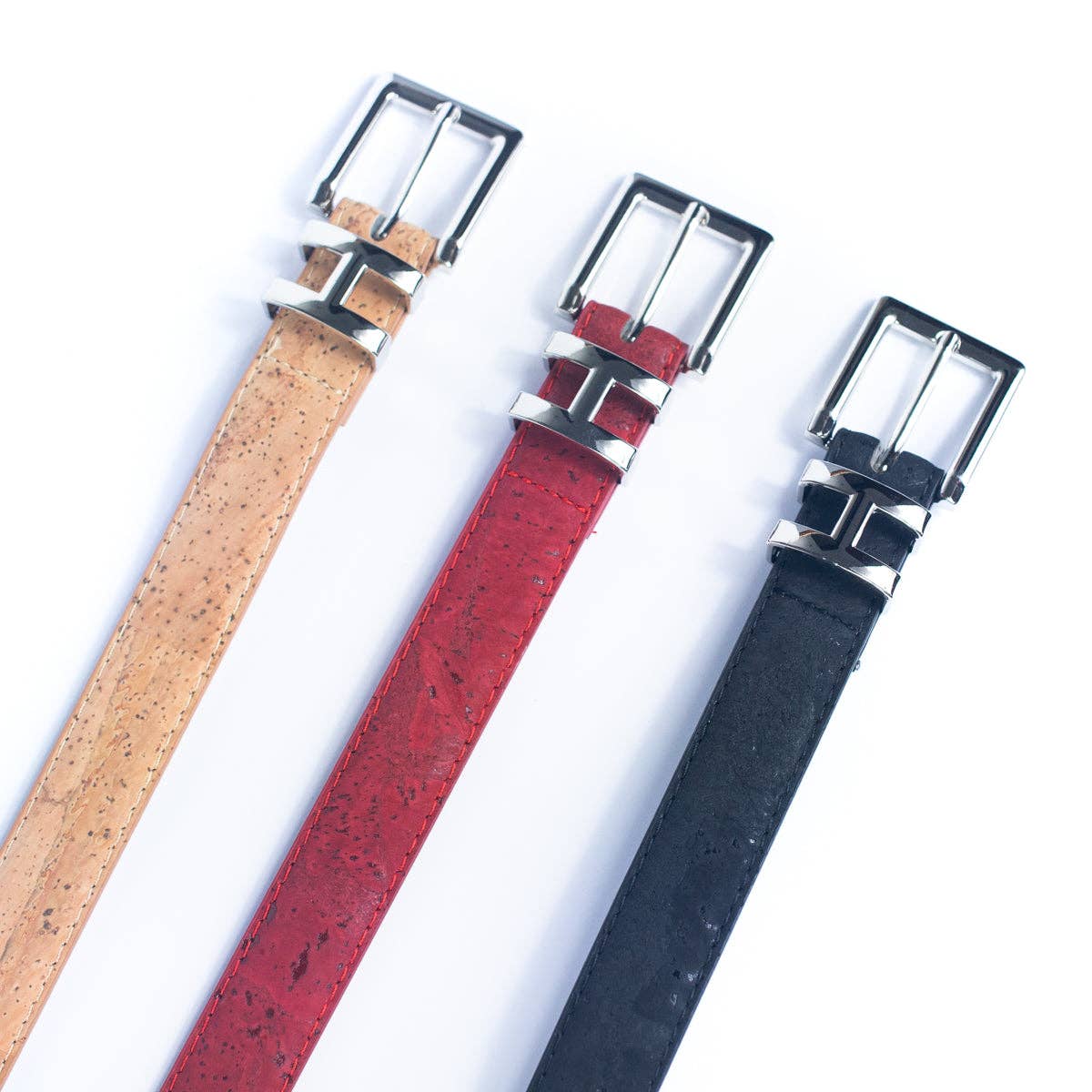 Double-Sided Cork Belt with H Logo Design