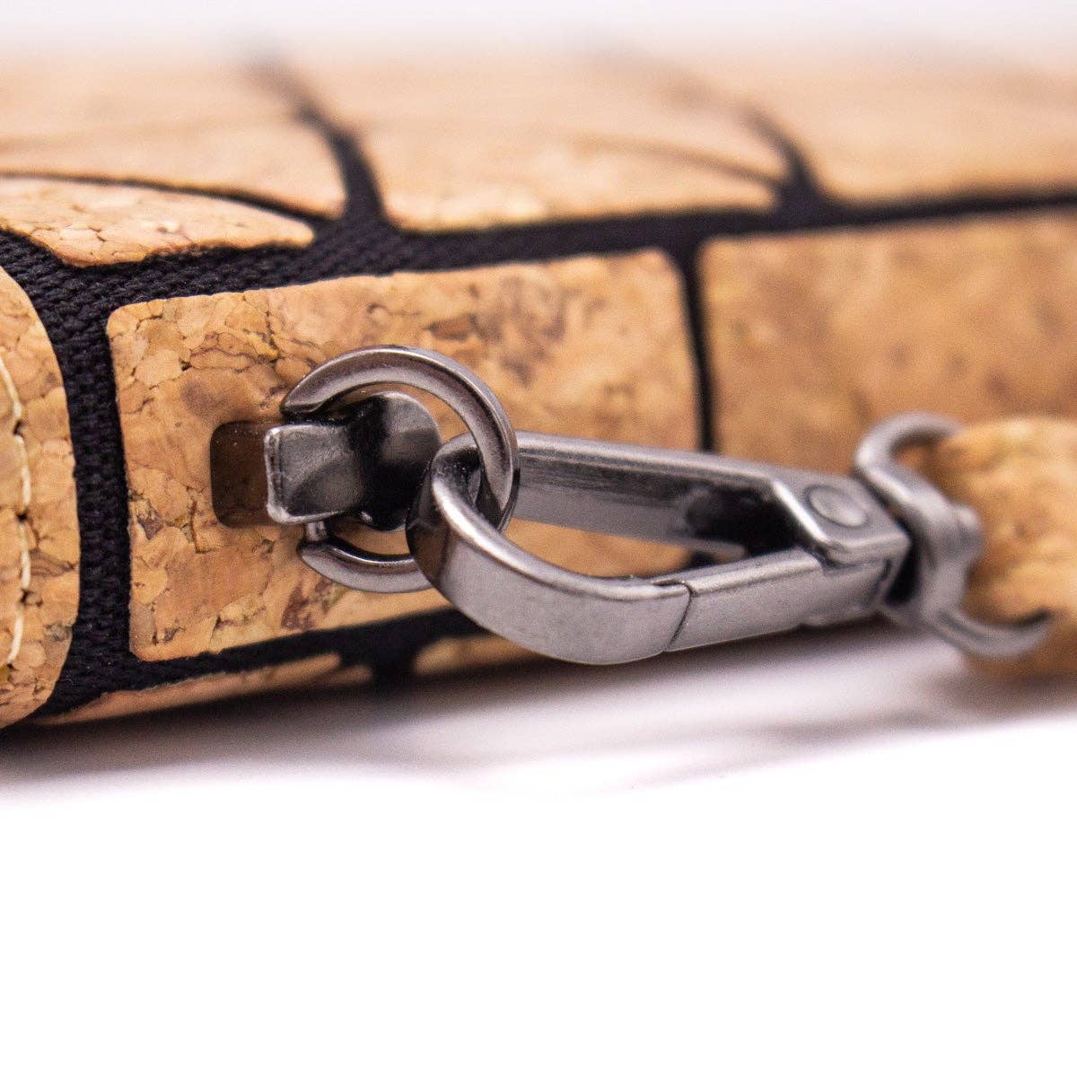 Geometric Cork-Over Zipper Wallet