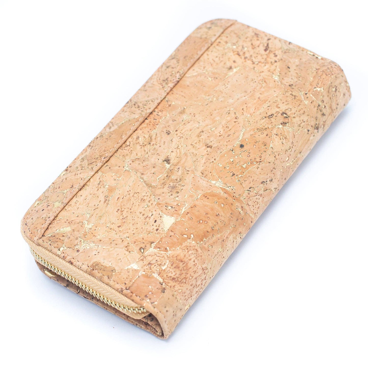 Lux Golden cork bifold natural vegan women's wallet