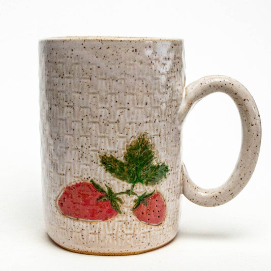 Strawberry Pattern White Mug