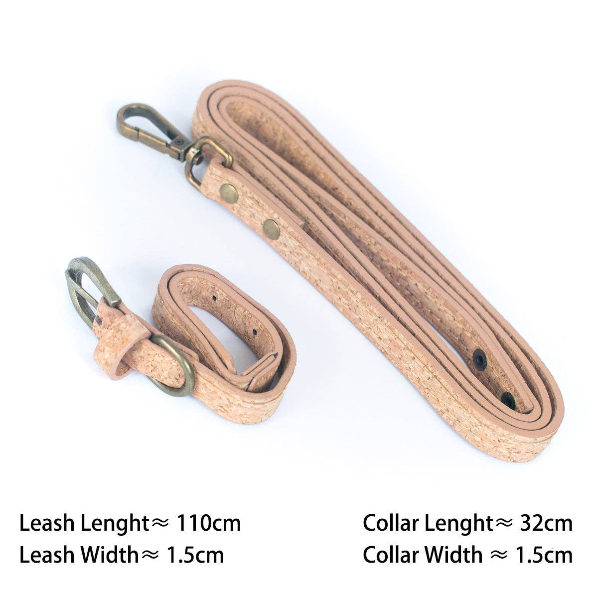 Naturally Corked Pet Leash and Collar Set