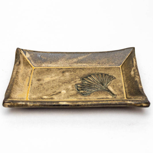 Ginkgo Leaf Beige Trinket Dish