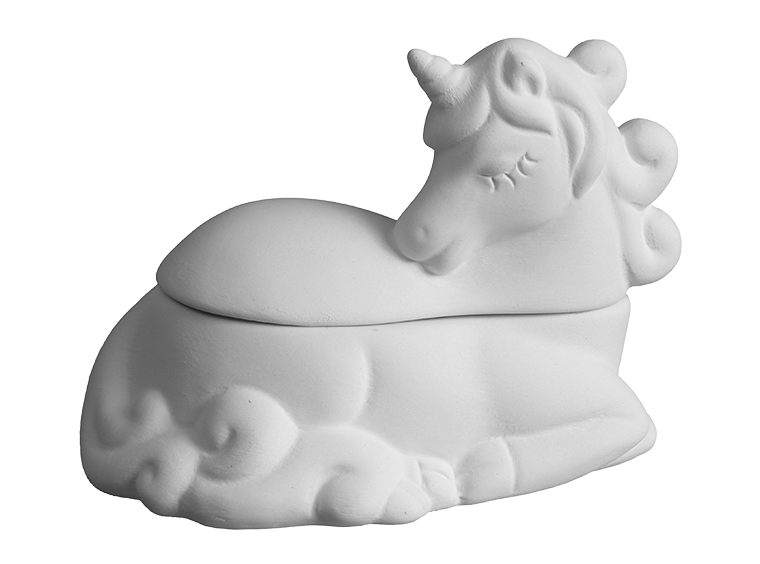 Elegant Unicorn Box Bisqueware