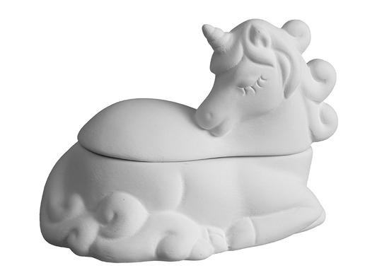 Elegant Unicorn Box Bisqueware