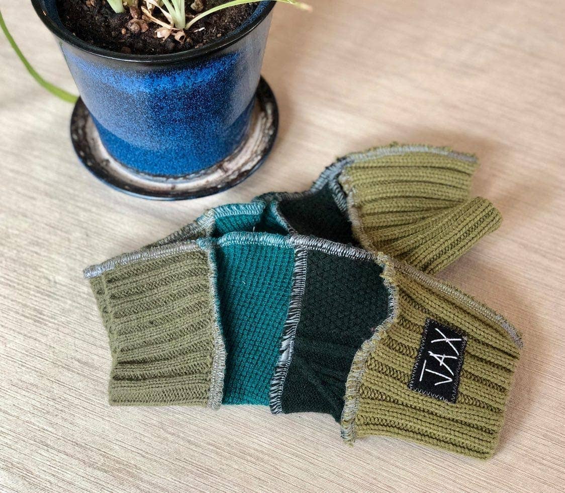 Fingerless Gloves Solid Color(s) rainbow Upcycled from sweaters