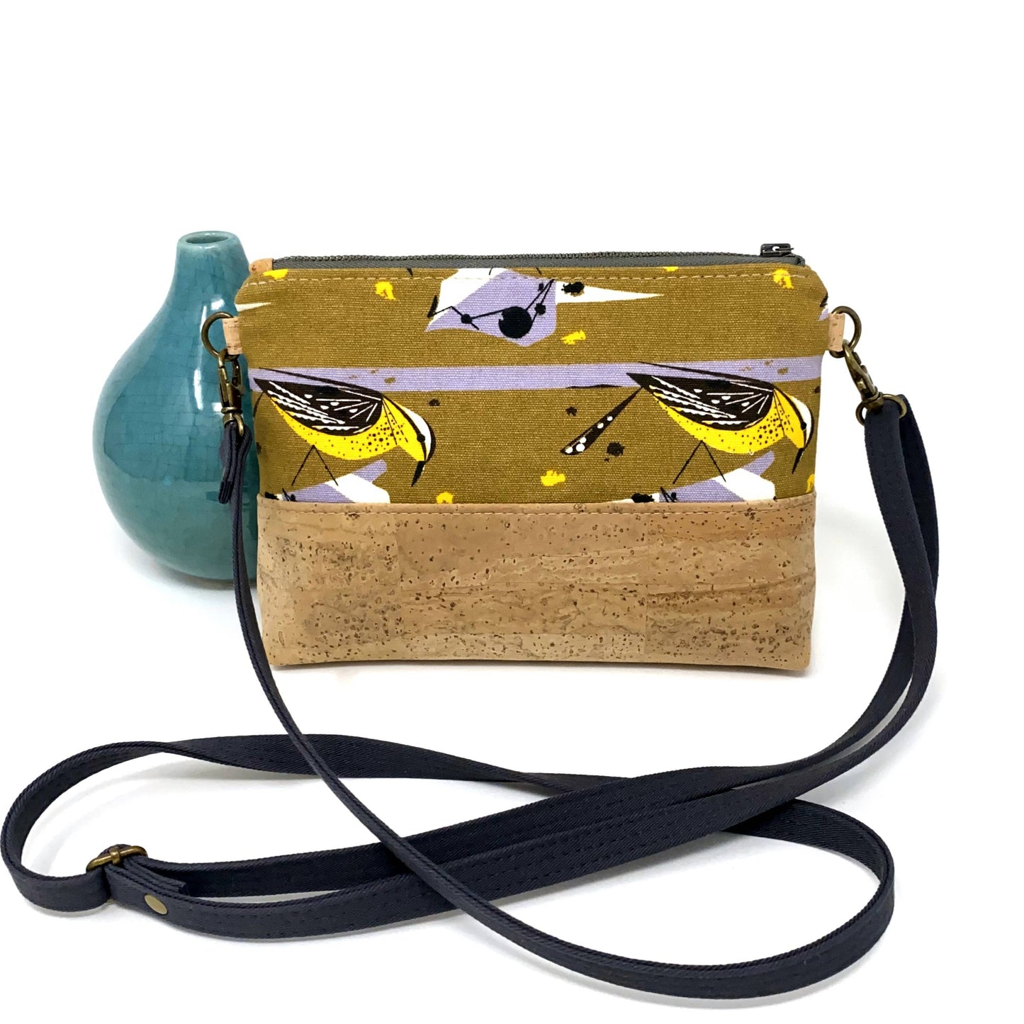Eastern Meadowlark Organic Cotton & Cork Crossbody