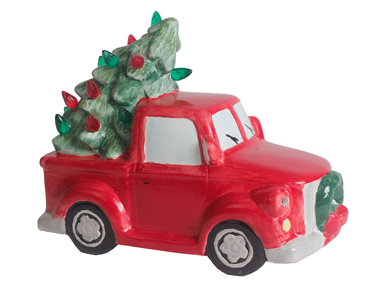 Lighted Christmas Tree Truck Bisqueware