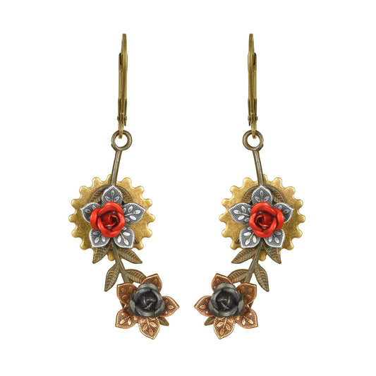 Fallen Leaf Steampunk Earrings