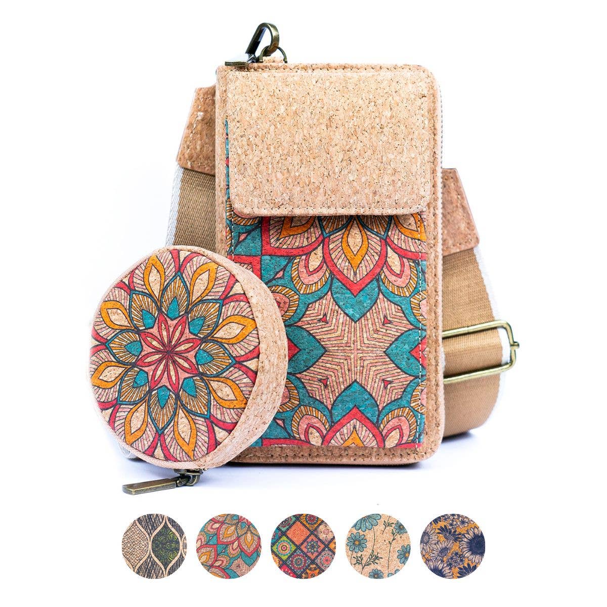 Natural Cork Women's Printed Phone Pouch & Coin purse