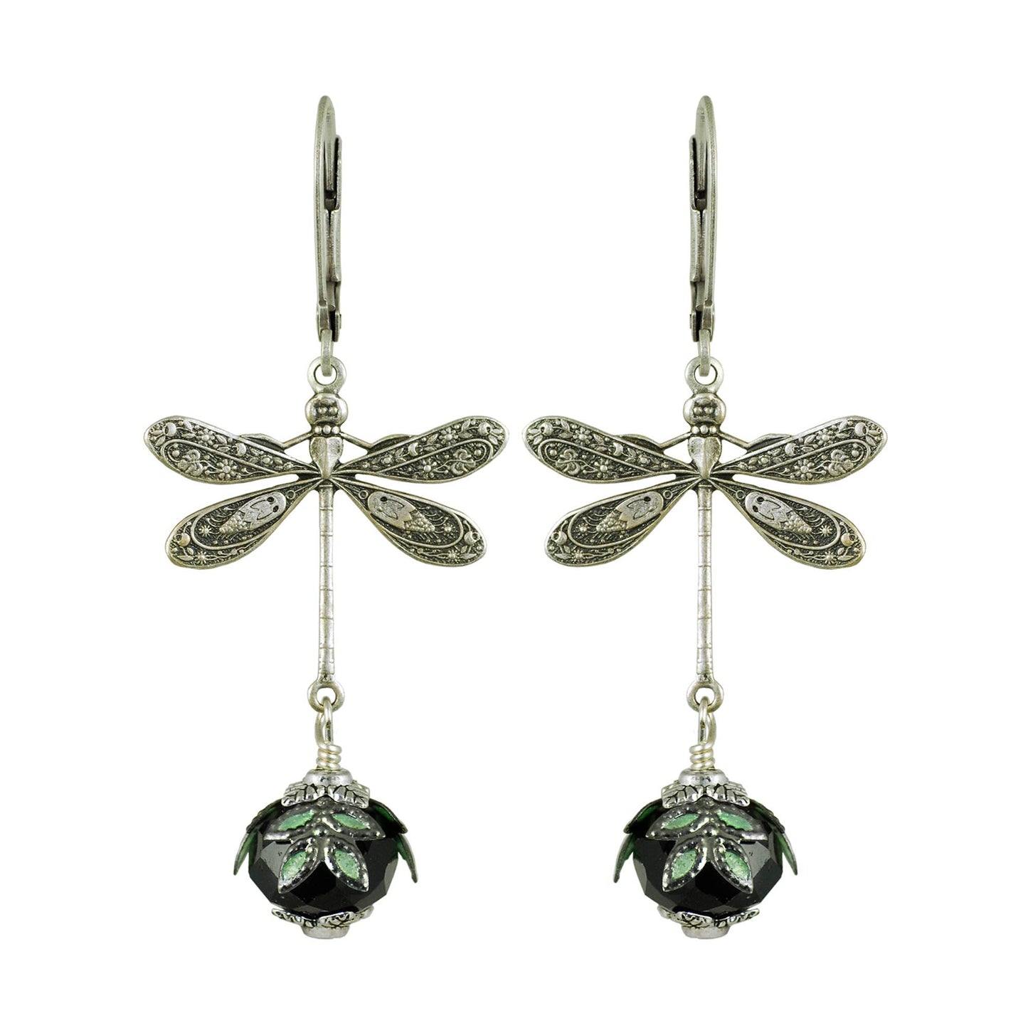 Dragonfly Daze Earrings Artisan Painted Filigree - Fairyland