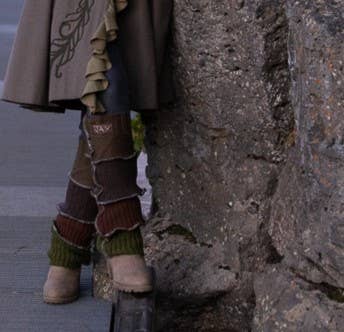 Fall Legwarmers Forest tone Upcycled from Sweaters
