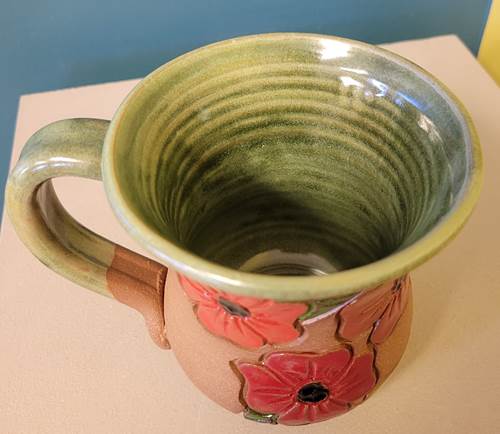 Carved Poppy Mug