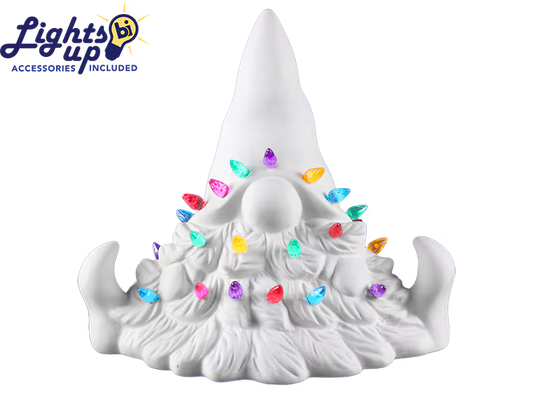 Lighted Tree Bearded Gnome Bisqueware