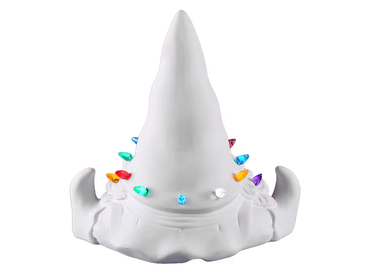 Lighted Tree Bearded Gnome Bisqueware