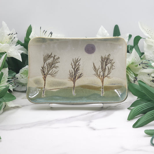 Snack Plate w/Branches handmade pottery
