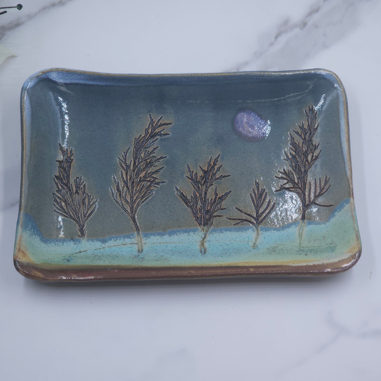 Snack Plate w/Branches handmade pottery