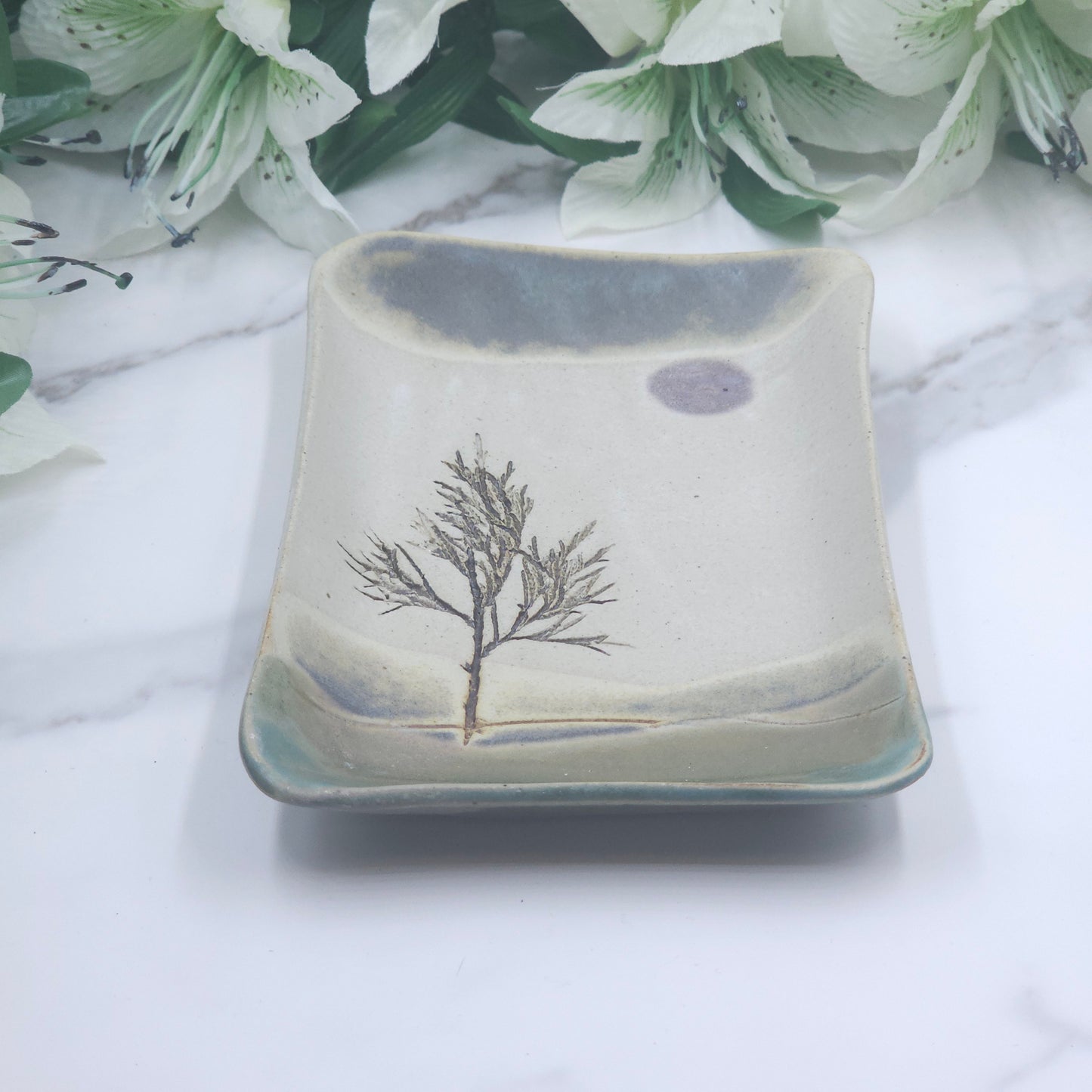 Snack Plate w/Branches handmade pottery