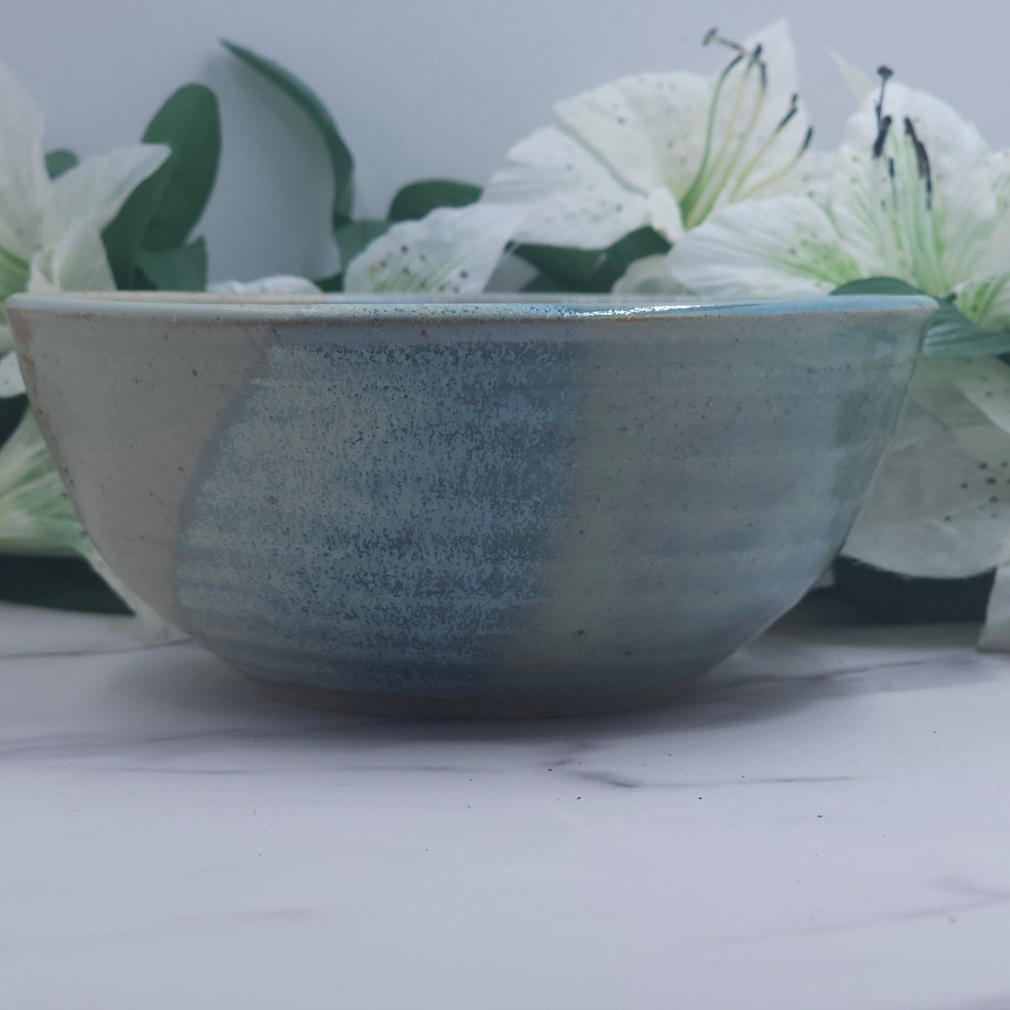 Cereal Bowl w/ Leaves handmade pottery