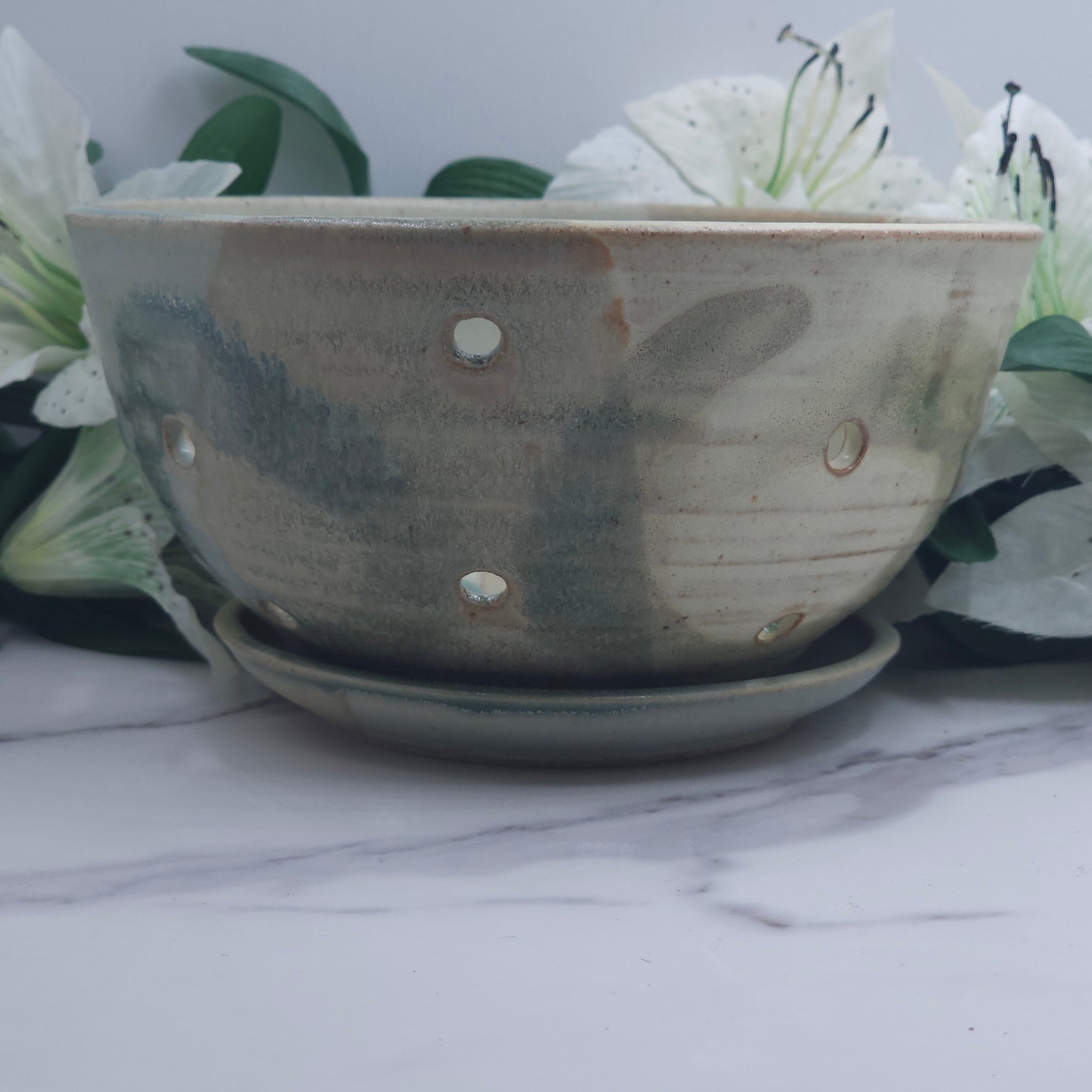 Berry Bowl w/dish handmade pottery