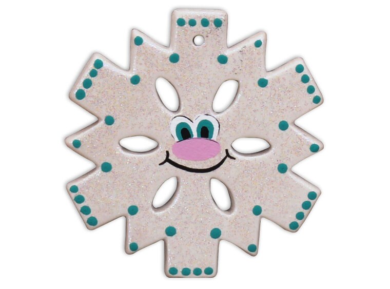 Flat Snowflake Ornament Bisqueware