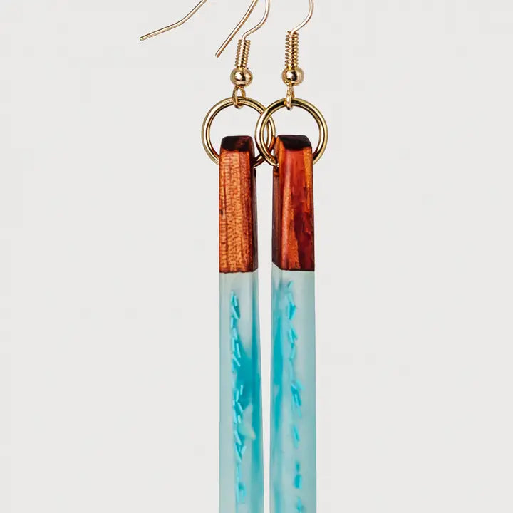 Mermaid Cove Wooden & Resin Earrings