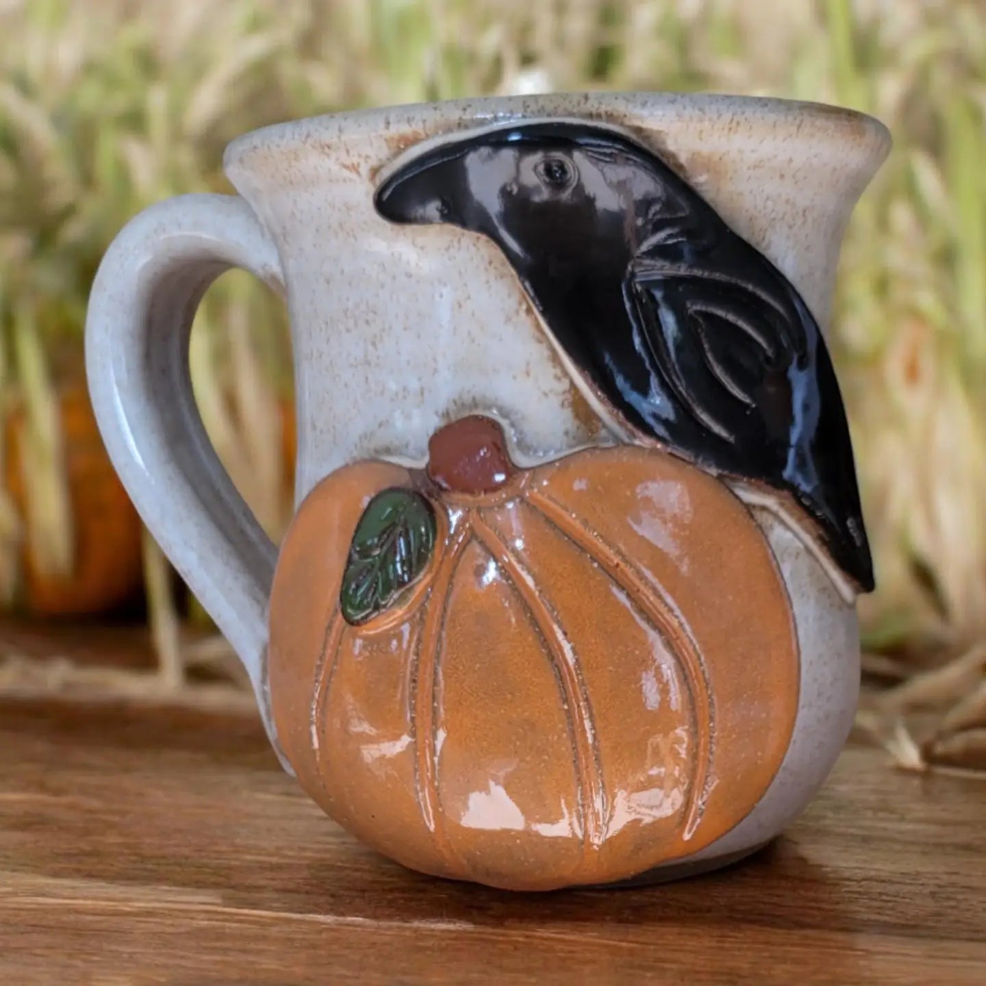 Crow On Pumpkin Mug
