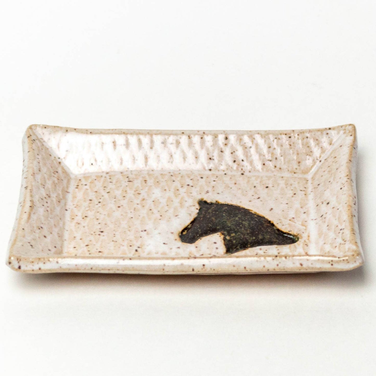 Brown Horse White Ceramic Trinket Dish