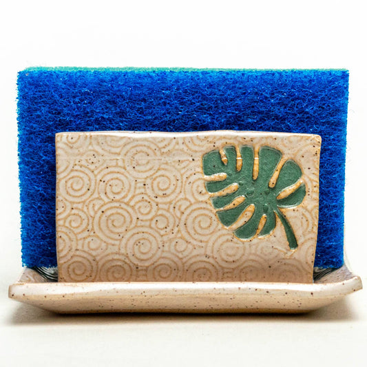 Monstera Ceramic Sponge Holder