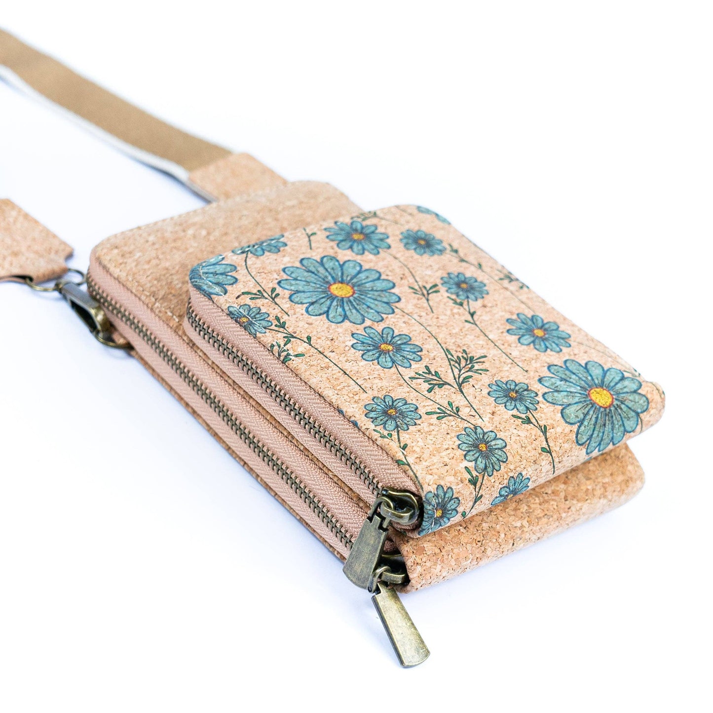 Natural Cork Women's Printed Double Layer Phone Pouch