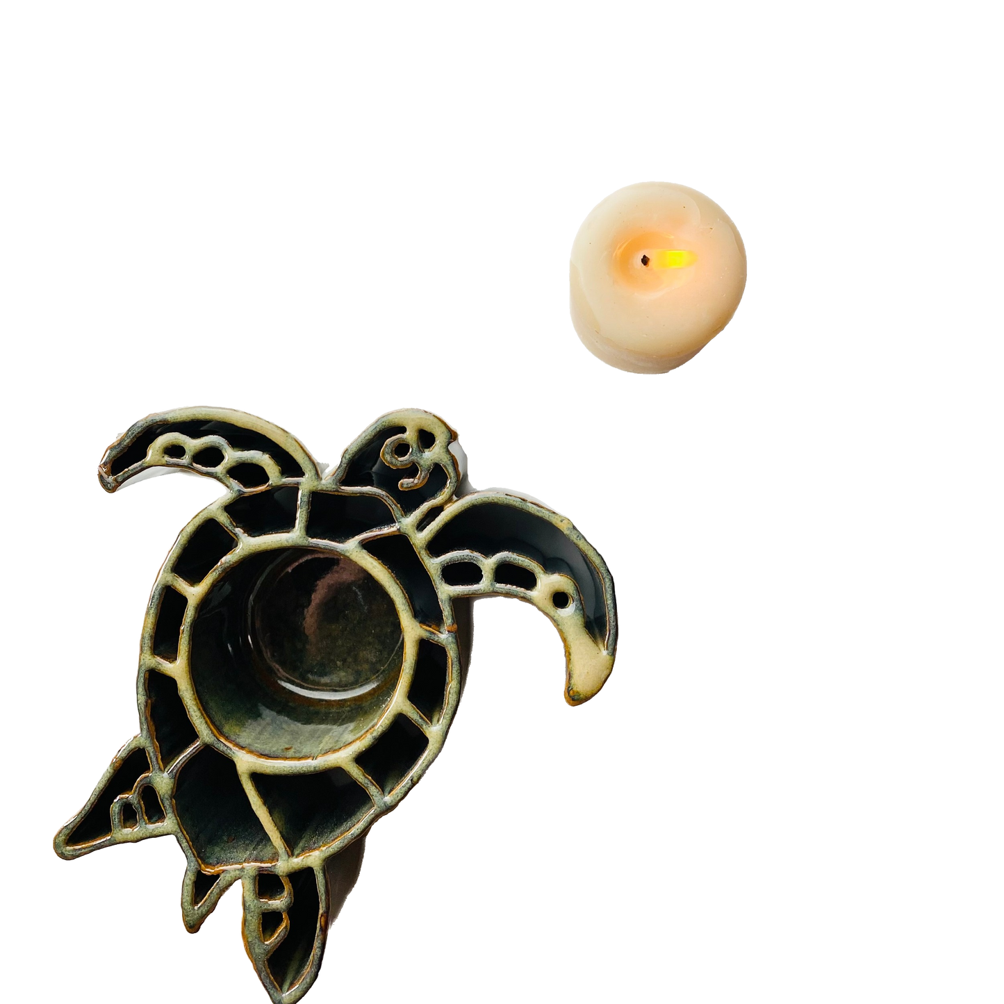 Sea Turtle CandlePot - Stoneware Pottery
