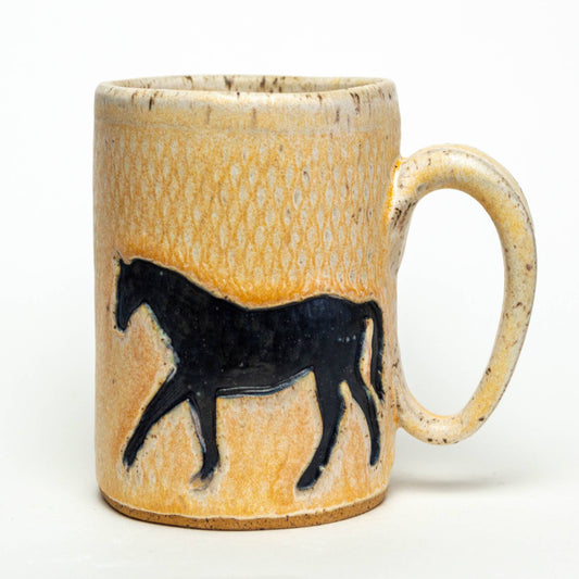 Black Horse Beige Mug