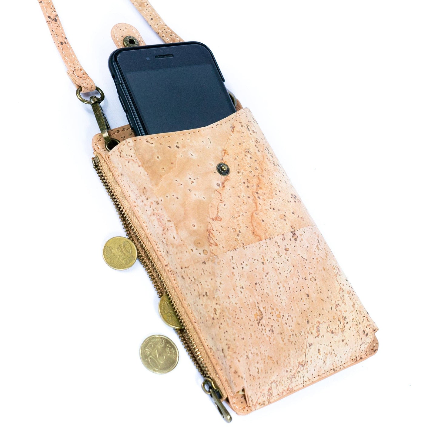 Chic Natural Cork Phone Pouch with Card Slots