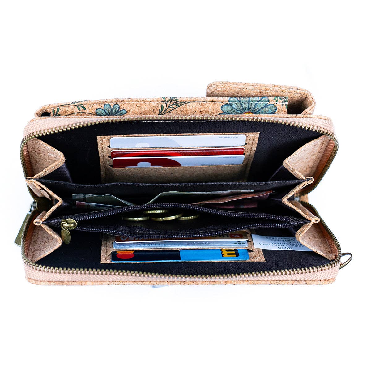 Natural Cork Women's Printed Phone Pouch & Coin purse