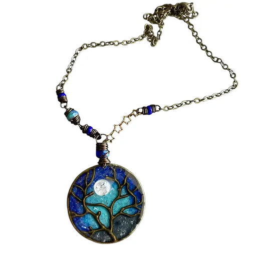 Blue Moon Tree Necklace