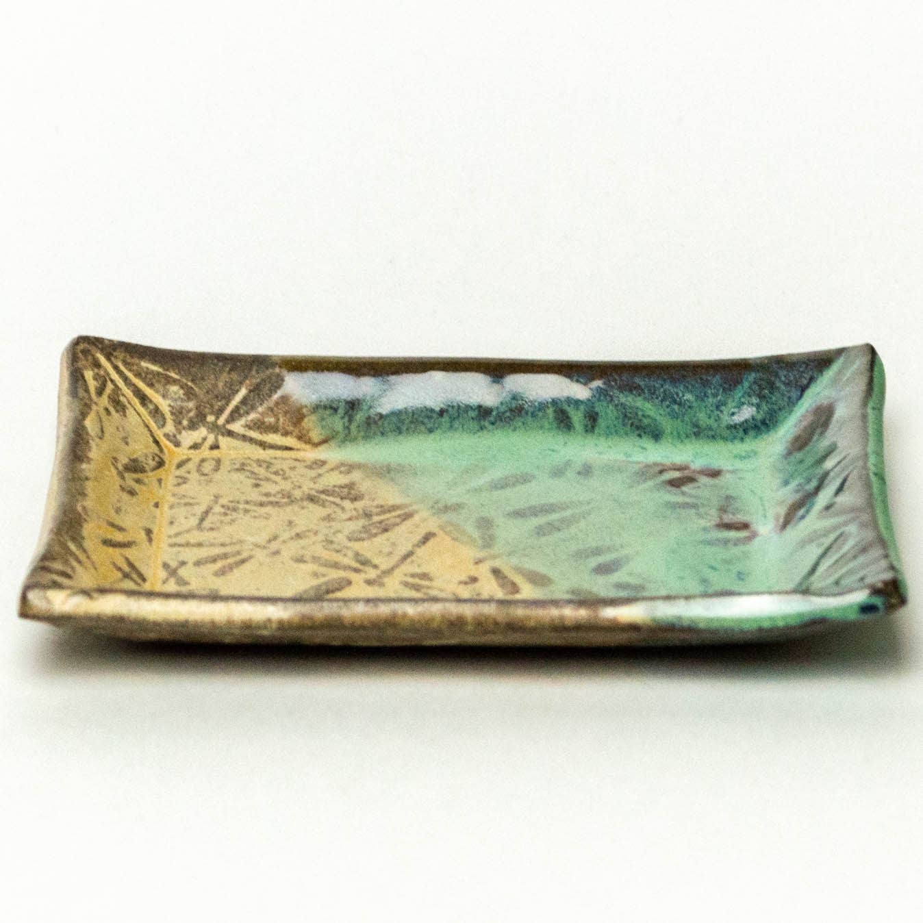 Dragonfly Ceramic Green Trinket Dish