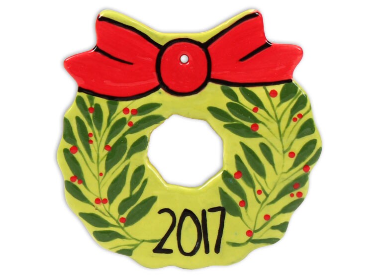 Christmas Wreath Ornament Bisqueware