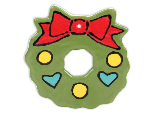 Christmas Wreath Ornament Bisqueware