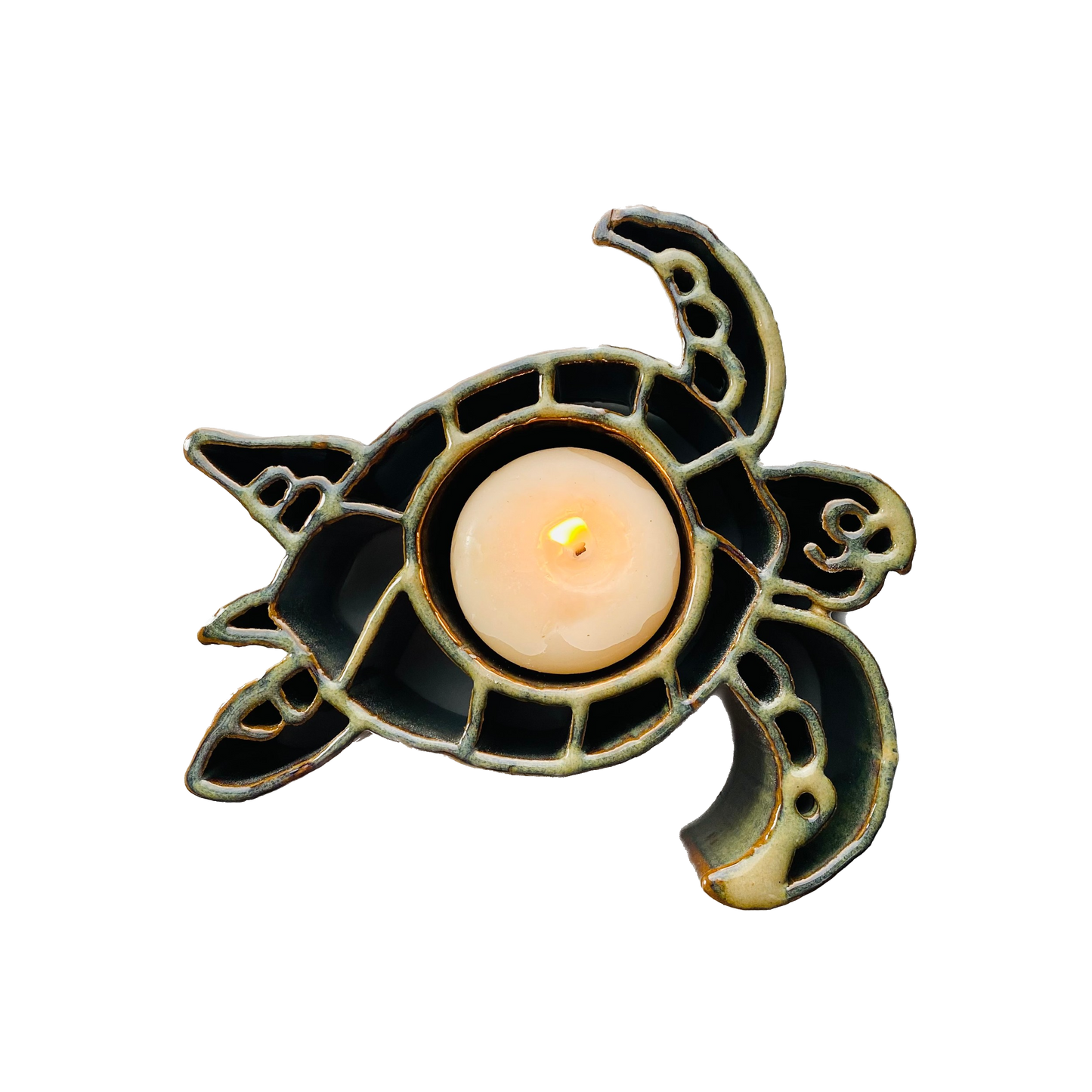Sea Turtle CandlePot - Stoneware Pottery
