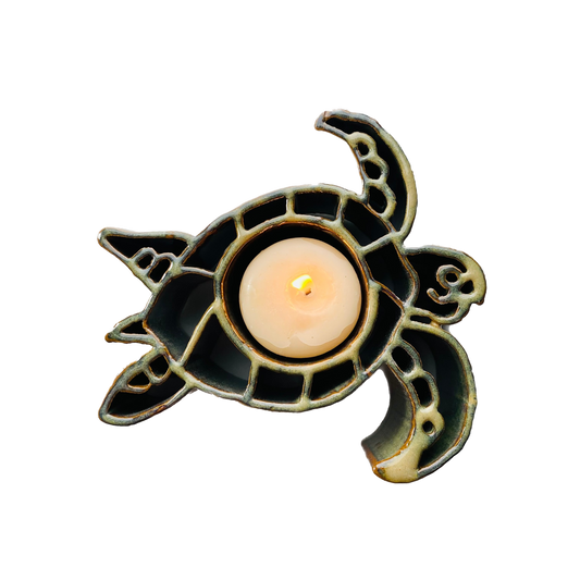 Sea Turtle CandlePot - Stoneware Pottery