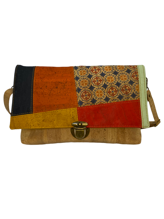 Natural Iris bag with patchwork