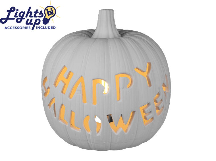 Lighted Halloween Pumpkin Bisqueware