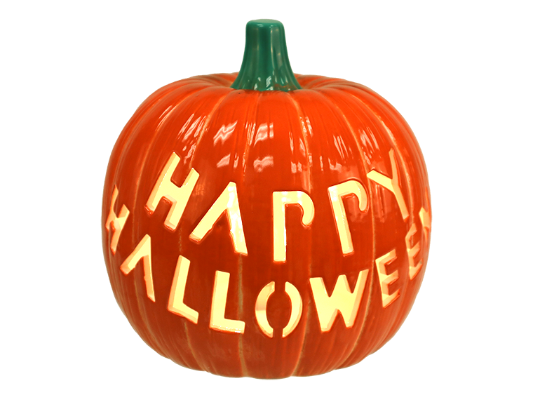 Lighted Halloween Pumpkin Bisqueware