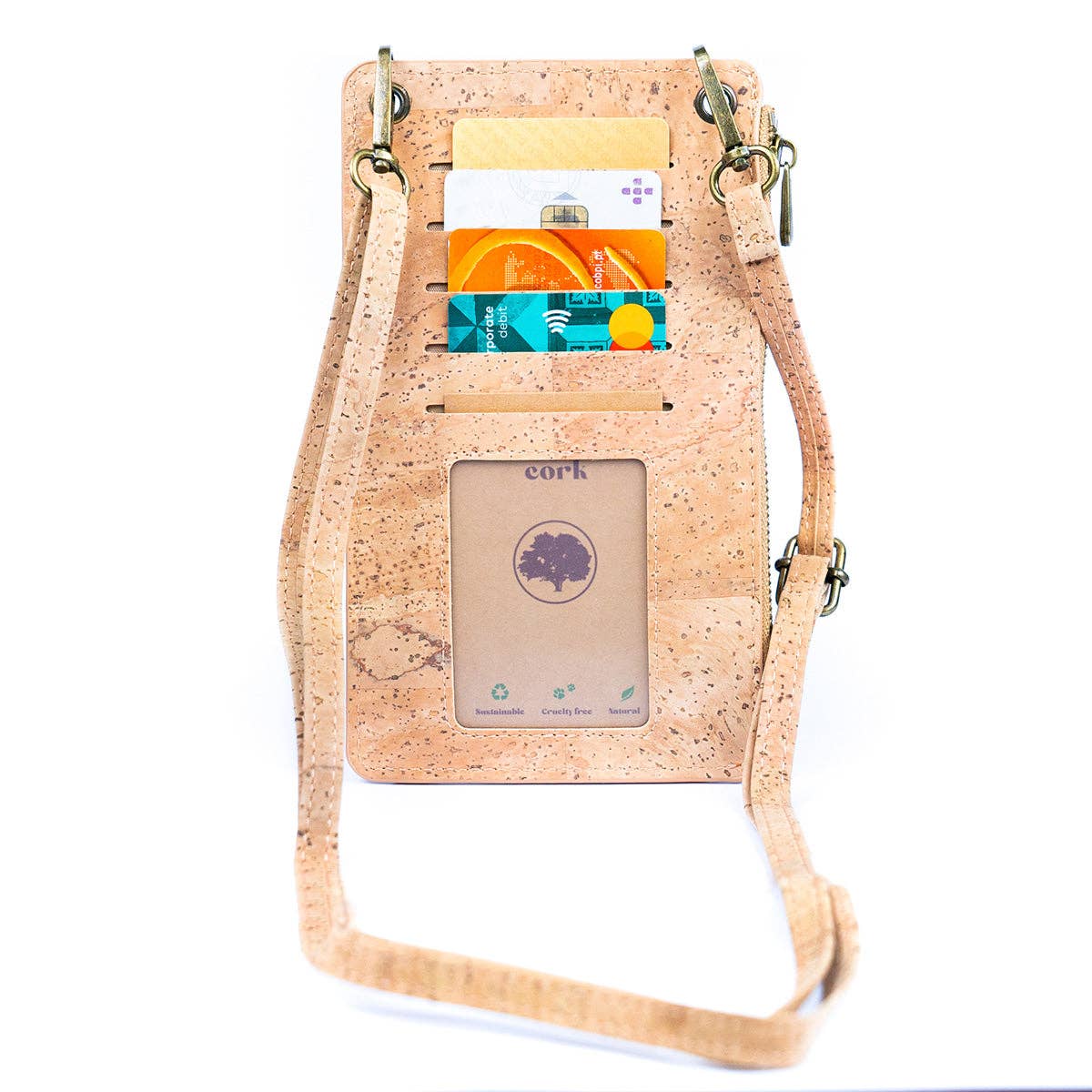 Chic Natural Cork Phone Pouch with Card Slots