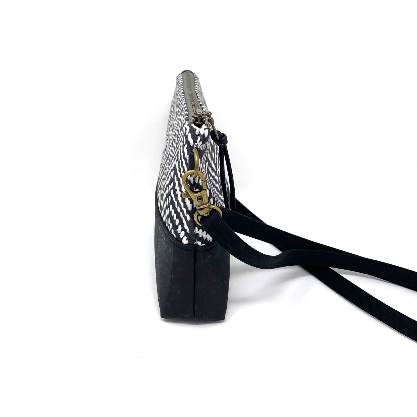 Poppies on the Hill Organic Cotton & black Cork Crossbody