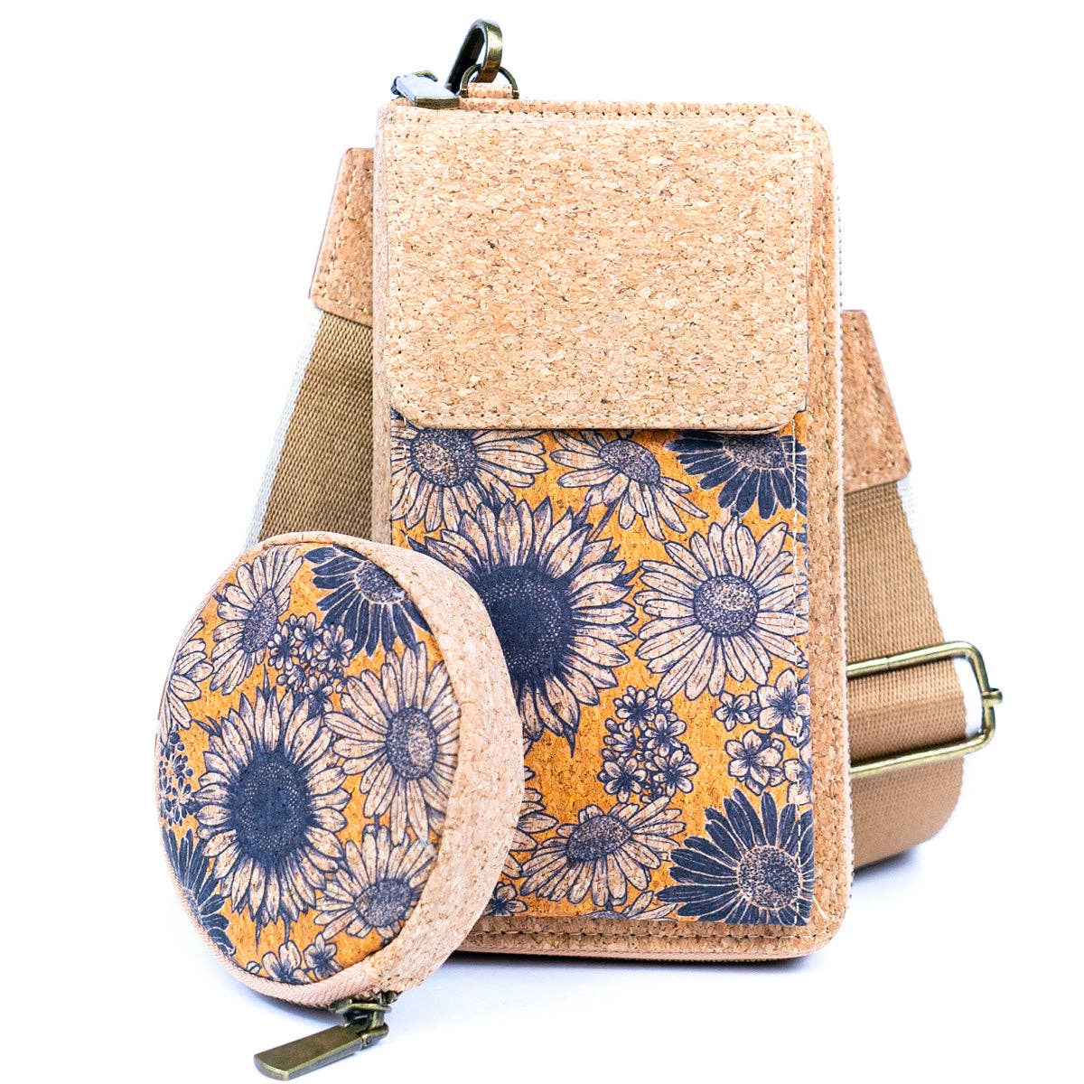Natural Cork Women's Printed Phone Pouch & Coin purse