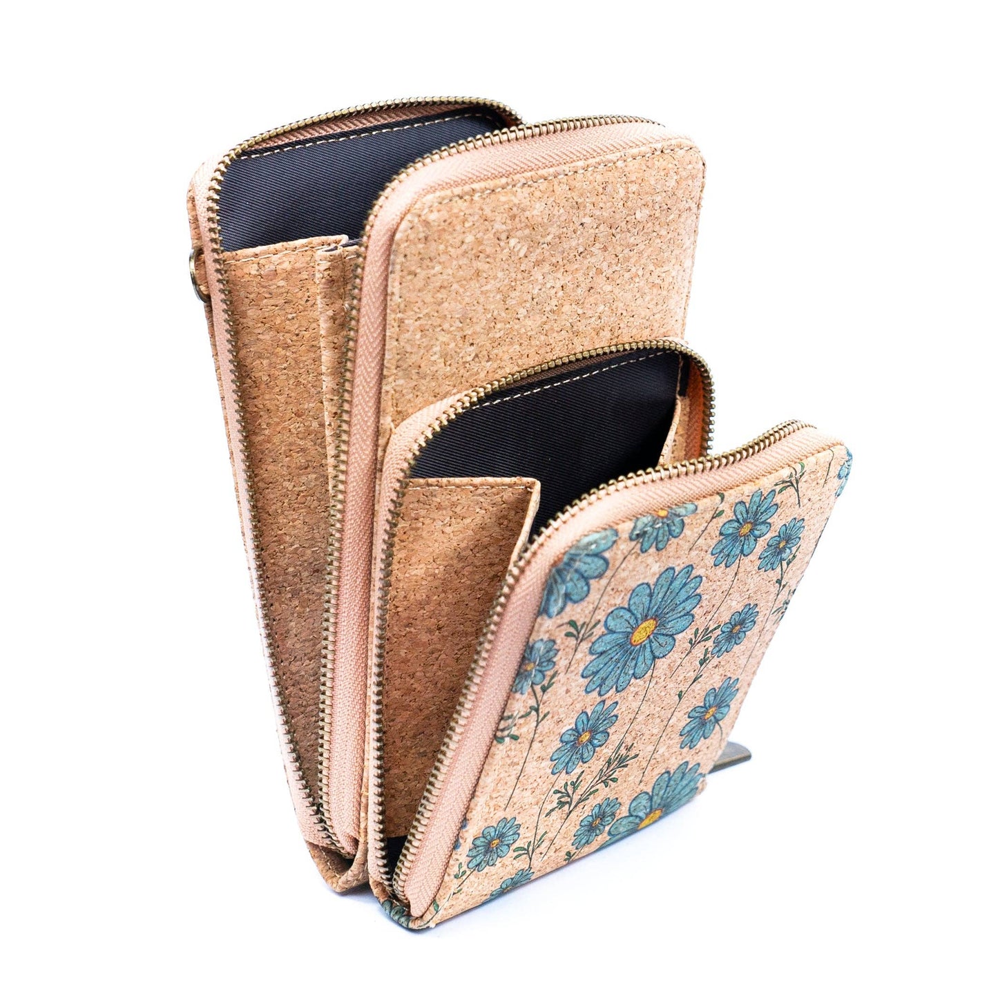 Natural Cork Women's Printed Double Layer Phone Pouch