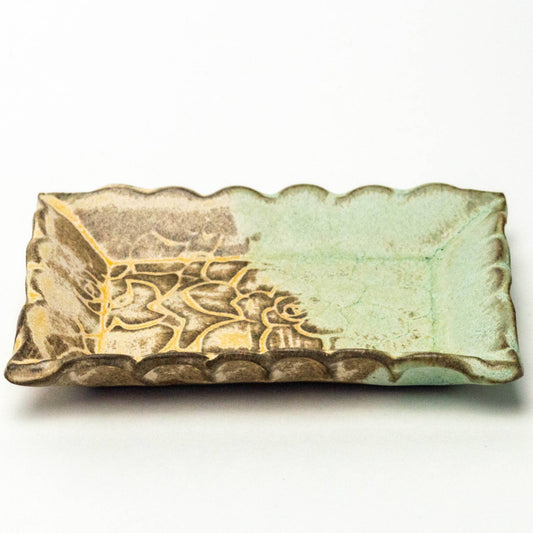 Green Succulent Ceramic Trinket Dish
