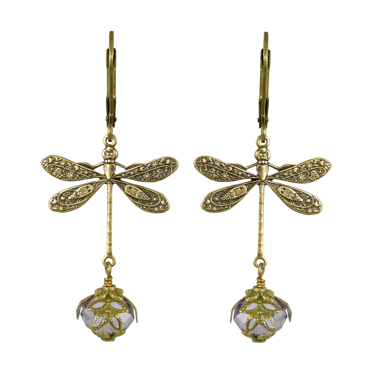 Dragonfly Daze Earrings Artisan Painted Filigree - Fairyland