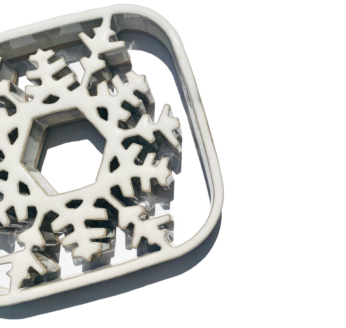 Snowflake Trivet - Holiday Stoneware Pottery