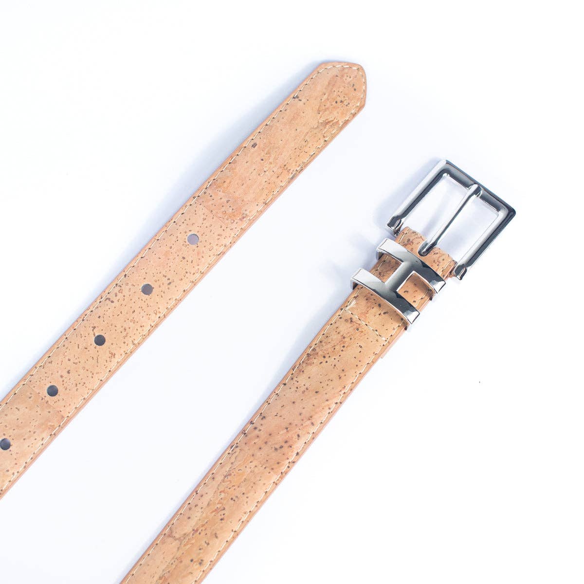 Double-Sided Cork Belt with H Logo Design